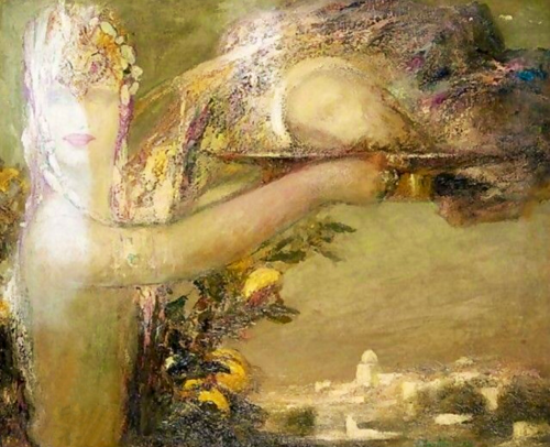 Salomé avec la tête de Saint Jean-Baptiste Oil on Canvas. Art by Pierre-Améd&eac