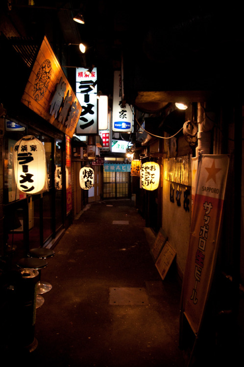 Back alley near Yokohama Station A dark and little street near the West exit of Yokohama Station.By 