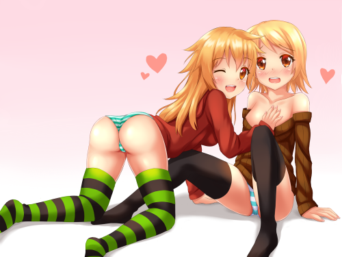 it’s me and my yuri friend makishii doing some yuri togeather!! xDDDI’m the girl showing