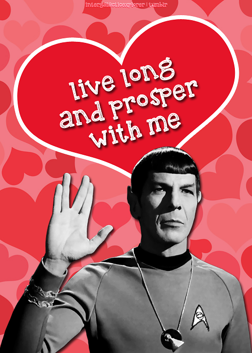 enterprisedating:The crew of the USS Enterprise wishes you a happy Valentine’s Day!Credits for Uhura