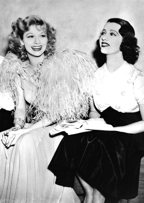 sparklejamesysparkle: Lucille Ball and French-American opera singer and actress Lily Pons on the set
