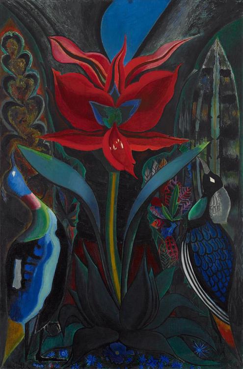 themodernartists:Joseph Stella (1877-1946), Red Flower, 1929. Oil on canvas.