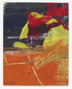 herzogtum-sachsen-weissenfels:Franz Kline (American, 1910-1962), Color Abstraction, 1957. Oil on paper, 22.2 x 17.7 cm.