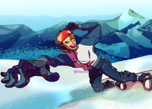 Local cool guy does snowboarding 