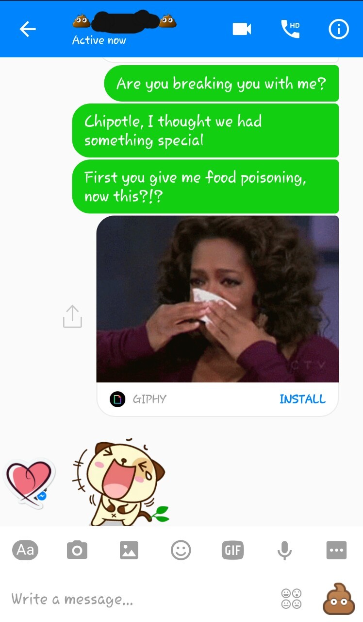 Just an ordinary everyday Facebook chat for me.