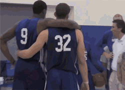 Mcaval12:    Deandre Jordan #9 And Blake Griffin #32 Showing Some Man-To-Man Love.