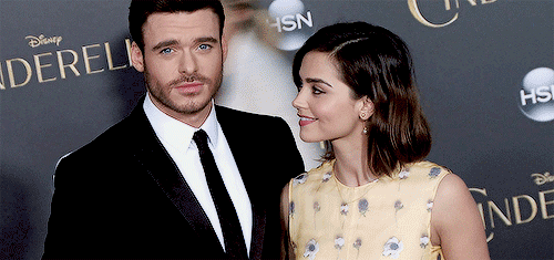 harleyquinsn-blog: Richard Madden and Jenna Coleman at the LA Premiere of Cinderella