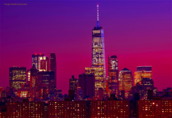  World Trade Center Bathed In The Pink And Purple Hues Of Tonight’s Sunset In Nyc.