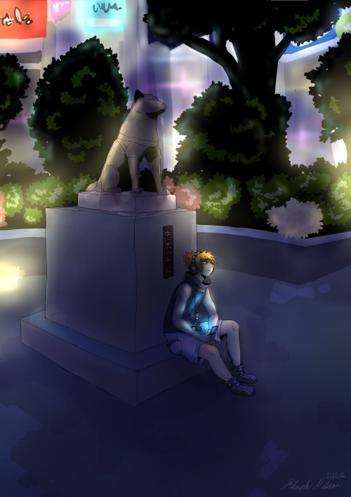I wonder who he’s waiting for&hellip;?Some TWEWY art I made after finally finishing the ga