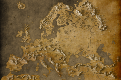 callumogden: Map of Europe in a Fantasy Tolkien Style I’ve been making a few of these style ma