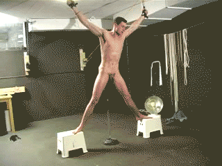 kinkythingsilike:  boundhung:  Drew impaled  This impalement predicament gave me