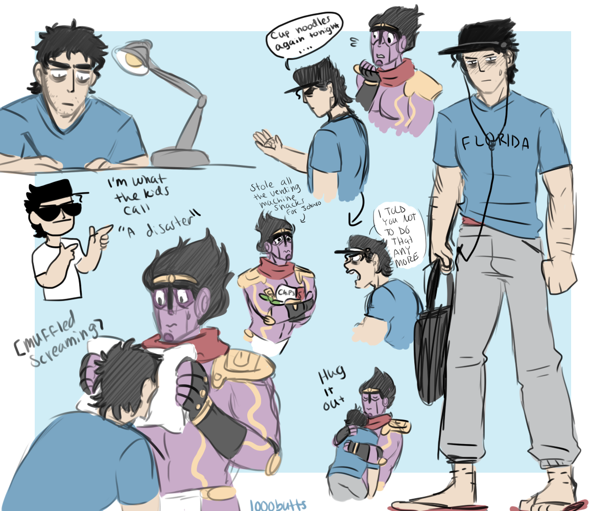 fists-of-platinum:  please consider jotaro in college and star platinum giving him