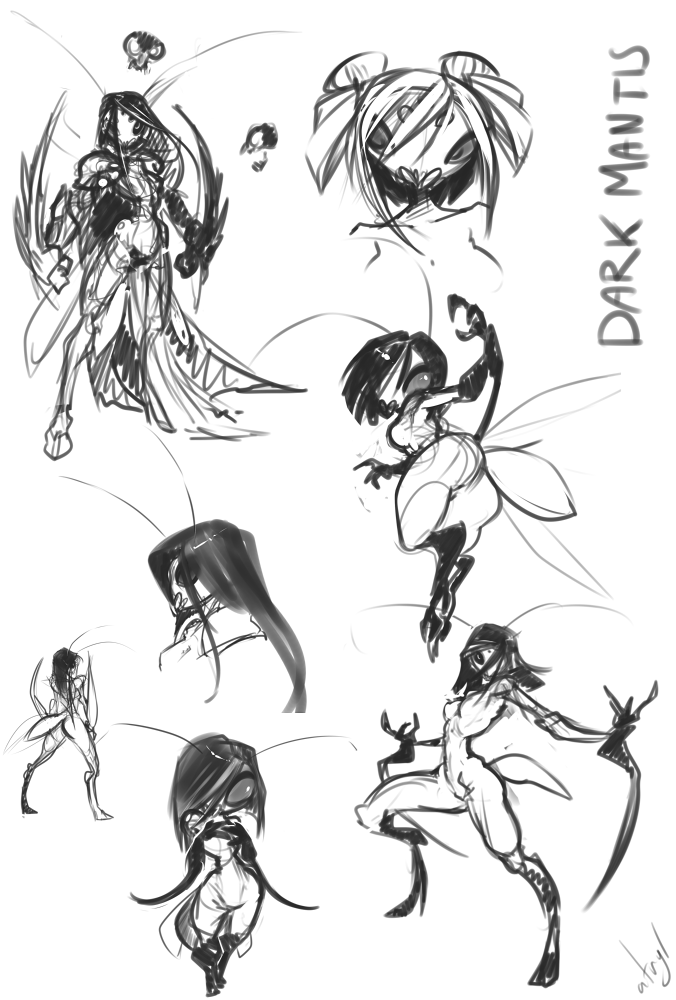 lucianite:  slugbox:  atrylplus:  atryl:  Dark Mantis concepts  thoughts? - in comment,