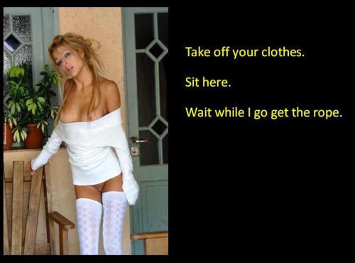 Porn photo Take off your clothes. Sit here. Wait while