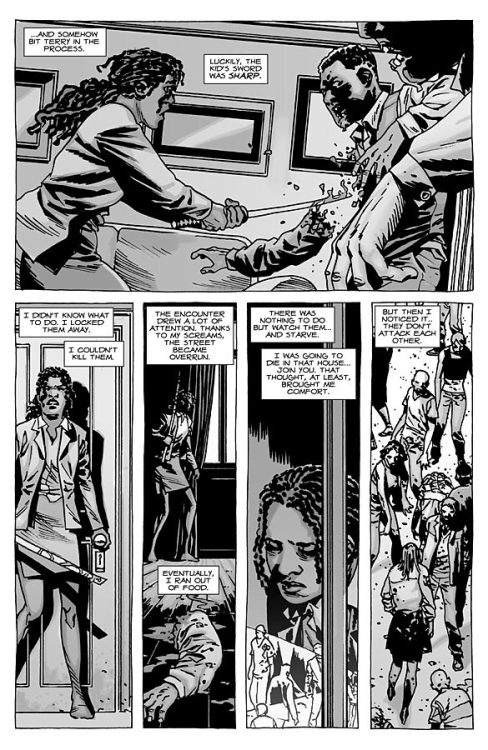 ormessociety:  From Image’s survival horror comic The Walking Dead, meet Michonne! The Walking Dead Wiki has a bit to say about her.  Michonne tends to work alone and quietly, but still fights for the survivors’ defense as strongly as the other active