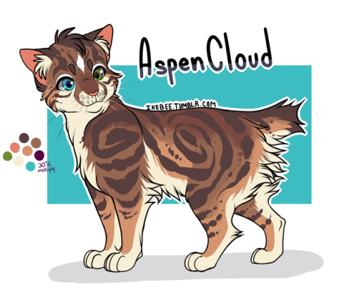 Make-A-Cat For @mewling-kit The Name Given Was AspenCloud. That's A Cool Name, Hope You Like The Design