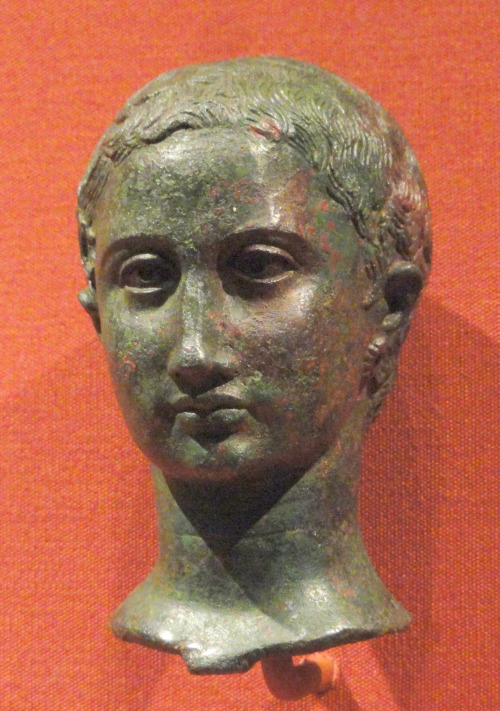 lionofchaeronea:Ancient Roman bronze portrait sculpture of a young girl.  Artist unknown; ca. 25-30 