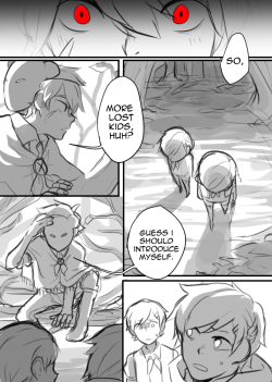 ve1art:  the story of how the lonely ghost &amp; the mirror twins met. please read right to left! 