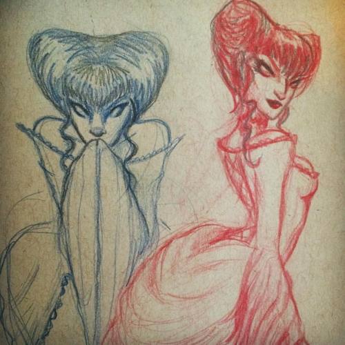Mantis Ladies #sketches #sketchbook #femmefatale #mantis