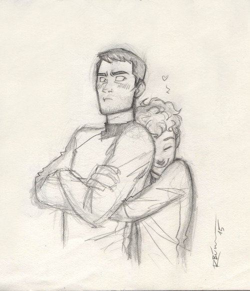 captbexx:That’s one of my first chekov sketches……and Bones needed a hug! XD