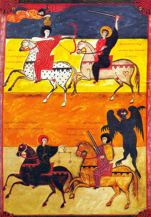 Facundus Illustrations from a version of the Commentary on the Apocalypse, or the Beatus, c. 1047. 