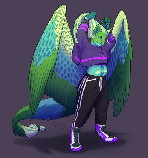 Commission for @gamingartist4life of their character Aralia getting dressed to teach her dance class