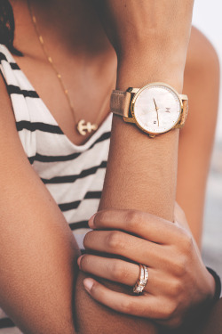 motivationsforlife:  Gold Pearl Leather Watch by MVMT \ MVMT \ Photographer \ MFL 