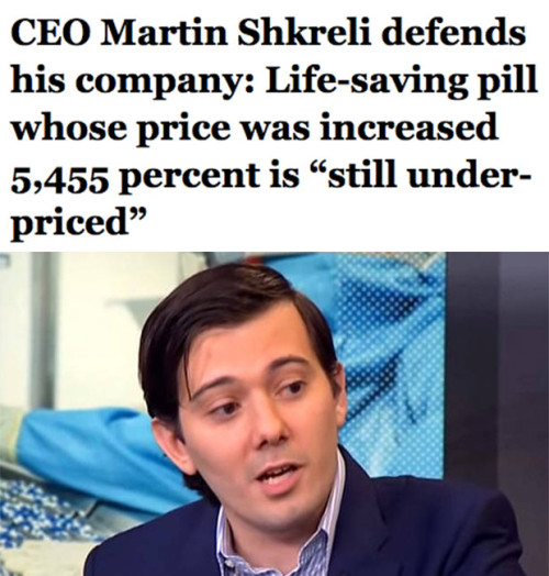 salon:Turing Pharmaceutical founder and CEO Martin Shkreli defended his 5,455 percent hike in the pr