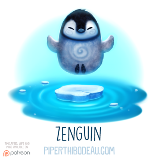 cryptid-creations:Daily Paint 1580. Zenguin by Cryptid-Creations Time-lapse, high-res and WIP sketch