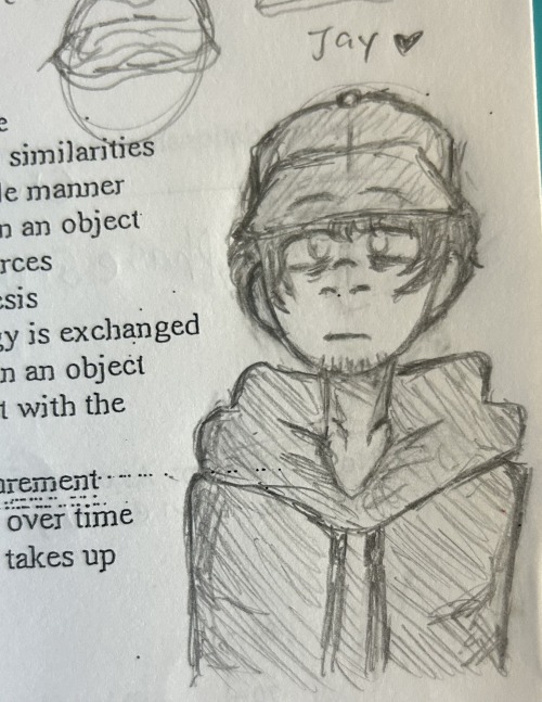 Currently Thinking Abt The Jay Sketch I Did In My Science Class