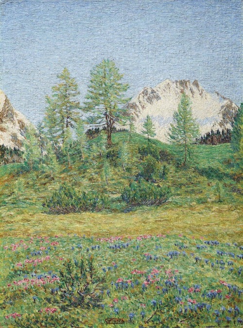 Majola in Summer  -   Gottardo Guido Segantini , 1932.Italian,1882-1974Oil on canvas over cardboard,