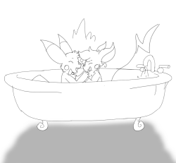 ask-firefly-the-raichu:  Bath time with your