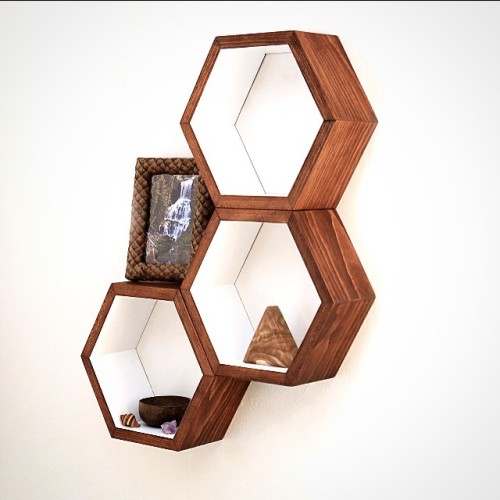 Unique Handmade Mid-Century Modern Geometric Shelving by #hassehandcraft perfect for storing books a