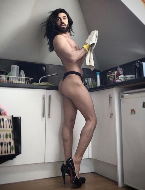 Muscle men in heels