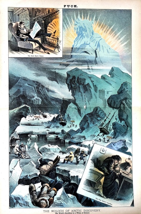 parhelium:1882 Puck Lithograph of “The Moloch of Arctic Discovery” - The Lost Sir John Franklin Arct