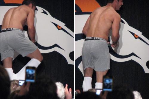 hothungjocks:  Eric Decker trying on new Denver Broncos uniform!