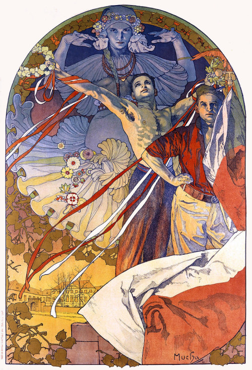 MUCHA, Alfons (1860-1939). Slavnostní hra na Vltavě. VIII. všesokolský slet, 1925. by Halloween 