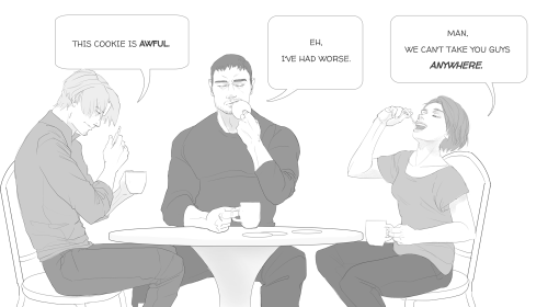 I drew @mimzatweets tweet:“Chris Redfield and Leon Kennedy are both the kinda guy to eat their coast