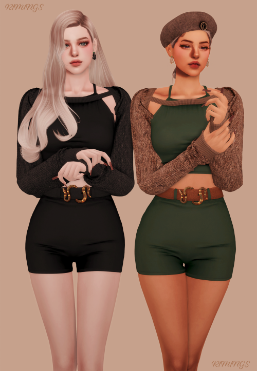  [RIMINGS] Bolero Cardigan Top & Snake Belt & Earring - FULL BODY / EARRING- NEW MESH- ALL L