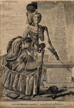 blackpaint20:    Life and #Death Contrasted (c.1770)A striking image from the British engraver and publisher Valentine Green, illustrating the idea that life, with all its frivolity and distractions (symbolized by the romance novel, parlor games, and