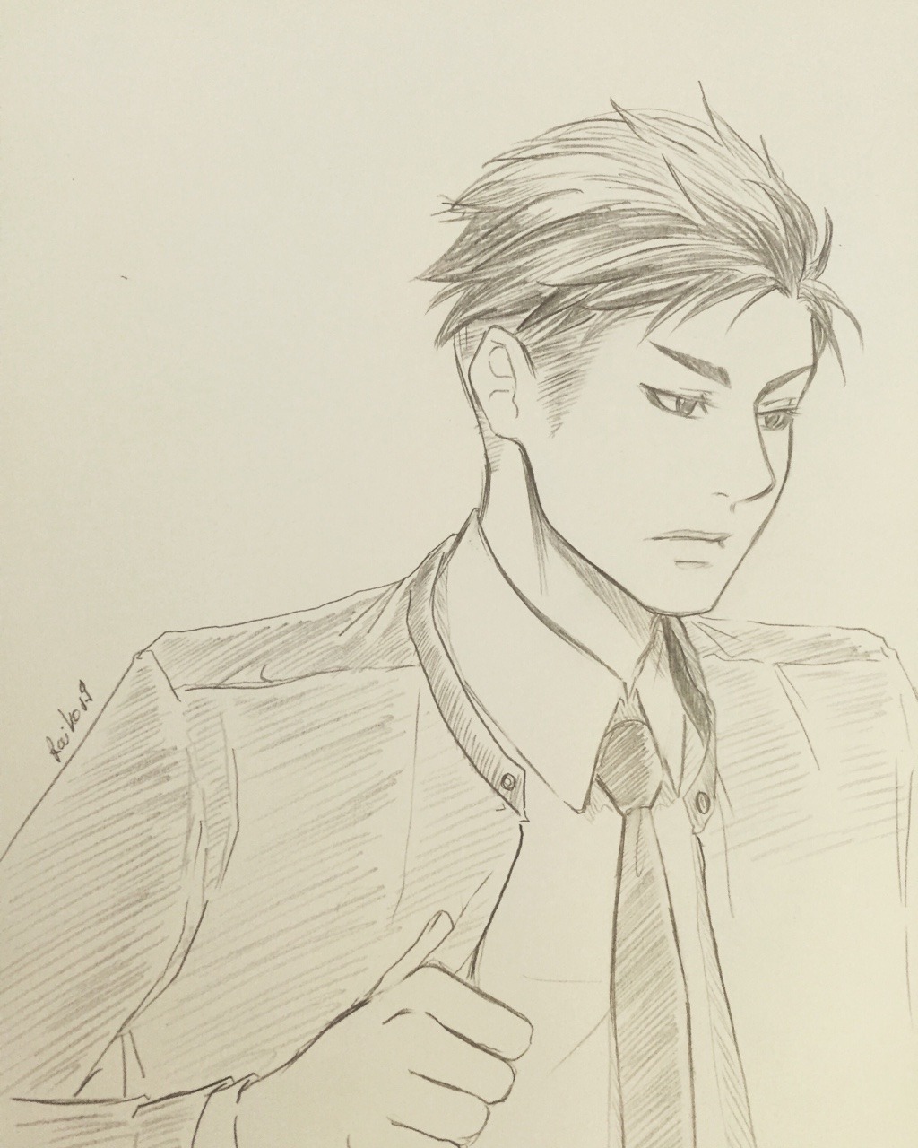 raikovart:Otabek, leather jacket-shirt-tie style x)