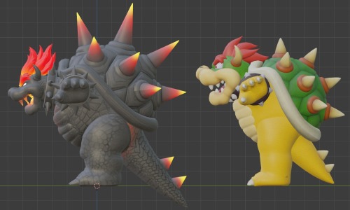 suppermariobroth:Comparison between the proportions of Fury Bowser from Super Mario 3D World + Bowse