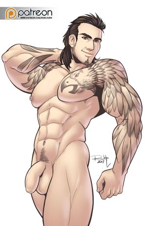 firesideden:  Gladio from FFXV. I’m just happy I didn’t have to do his back…Why tattoos? Why *sob* Aside from that I really enjoyed doing the sheen on his jacket and pants.The three pinups after this are teasers; the full versions are available