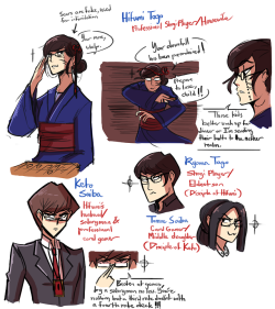 scruffyturtles:   Hifumi Togo has been revealed for the AU!  She’s married to a salary man who used to be a card game master by the name of Keto Saiba, and is a mother of three kids. In this household, if you have a hobby there is no such thing as