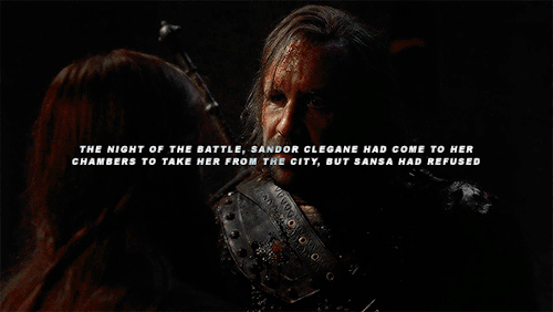 thehound:The Hound had turned craven, she heard it said; at the height of the battle, he got so drun