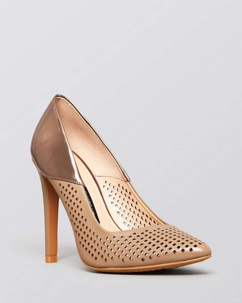 High Heels Blog FRENCH CONNECTION Pointed Toe Perforated Pumps - Maya High Heel via Tumblr