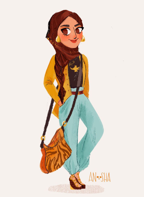 curiocolorinspire:(via I Illustrated Disney Princesses As Modern Day Girls Living In The 21st Centur