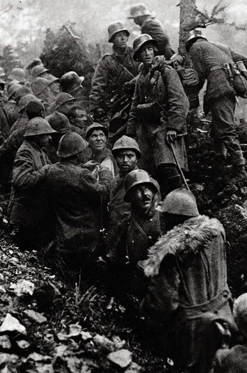 jasta11: Captured Italian soldiers are escorted to the rear by German soldiers during the Battle of 