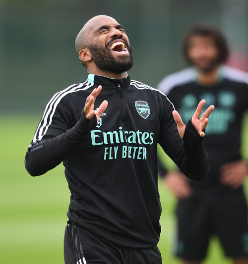 Alex Lacazette of Arsenal during a training session at London Colney on May 15, 2022 in St Albans, E