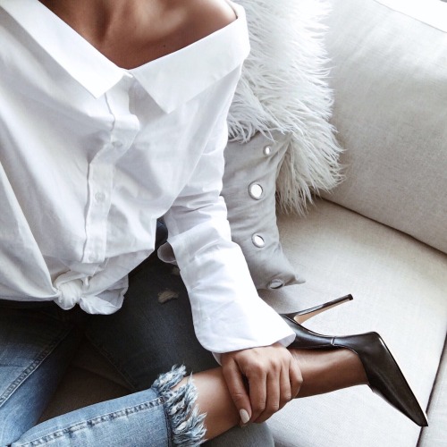 thestylexplorer: White Off The Shoulder | Shop the look here &gt;&gt; 